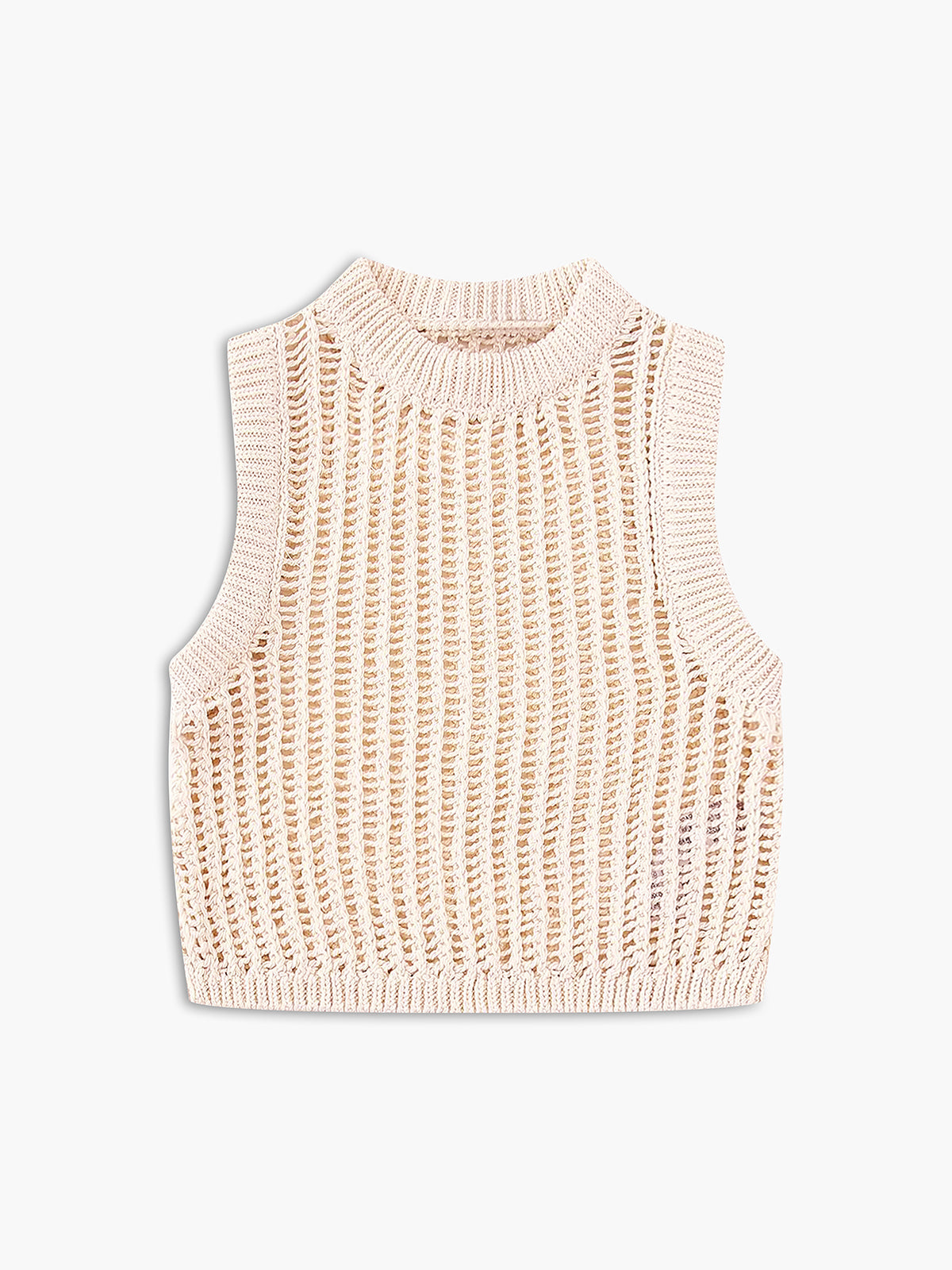 Open Knit Crop Tank Top