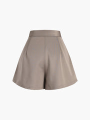 Utility Buttoned Pleat Shorts