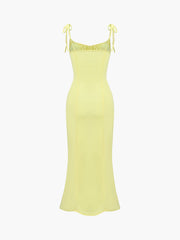 Sunny Days Mesh Tie Strap Midi Dress