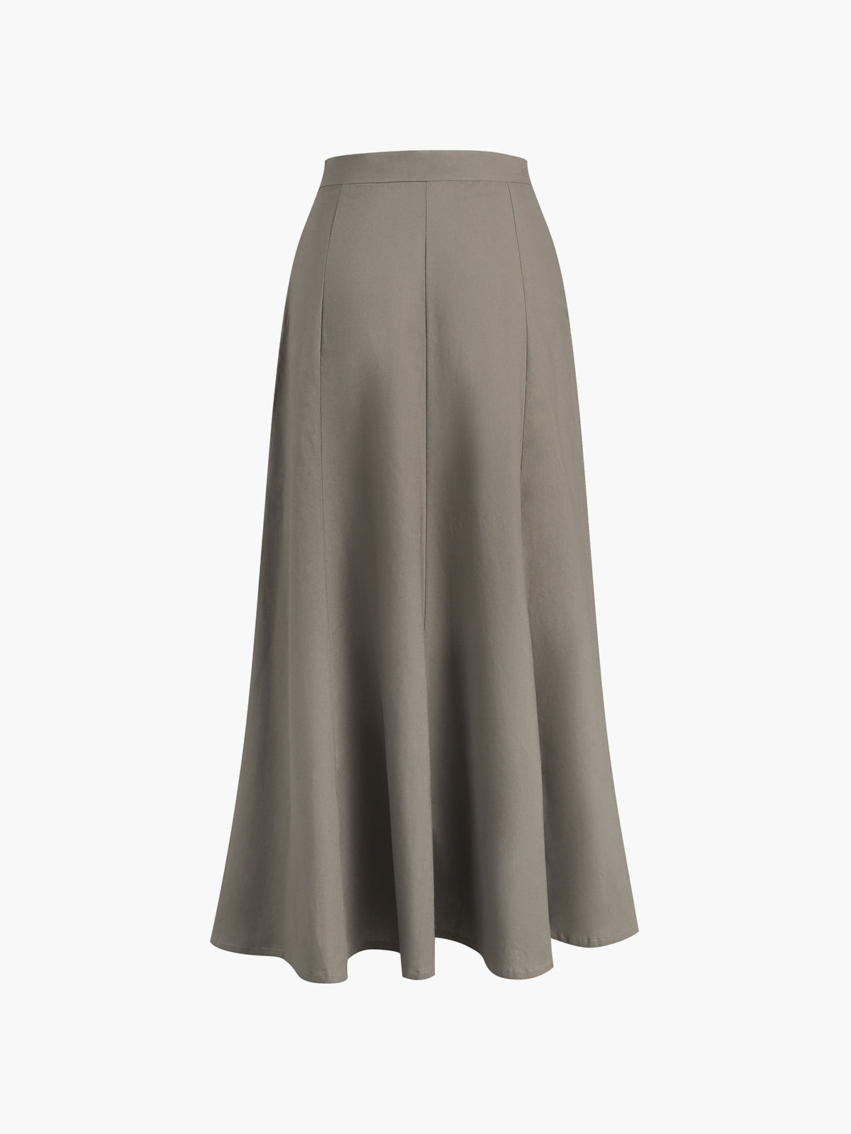 Linen Cotton Buttoned Flowy Maxi Skirt