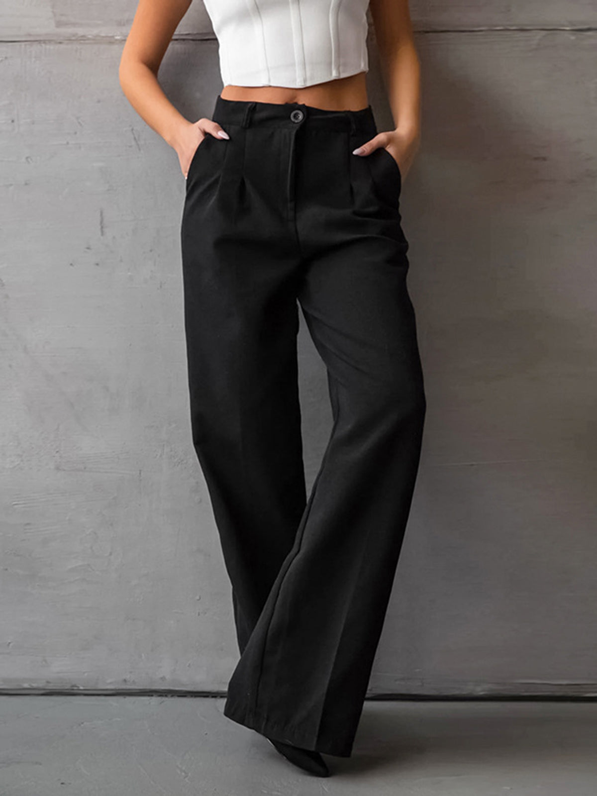 Soho Buttoned Wide Leg Pants