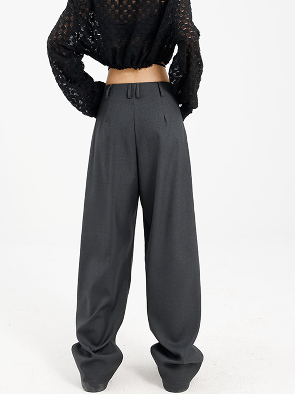 Wide Leg Pleated Draped Pants