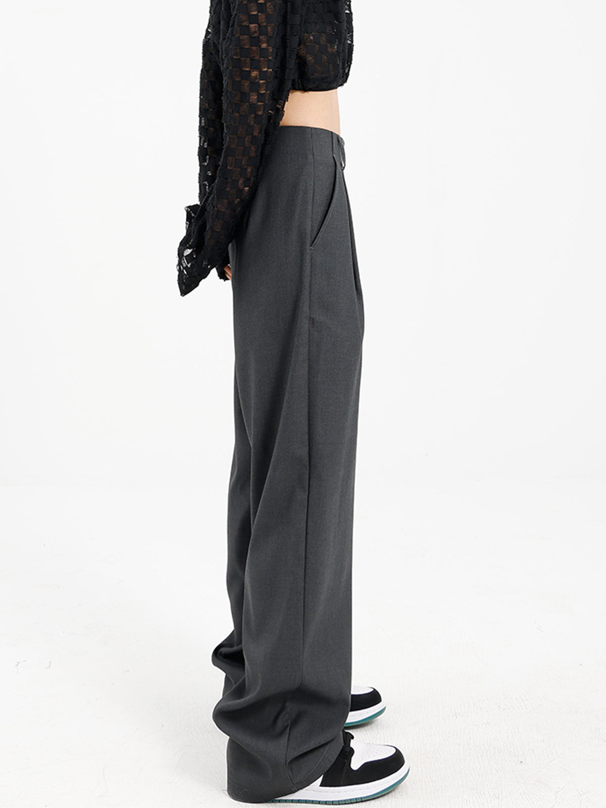 Wide Leg Pleated Draped Pants