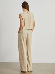 Minimalist Cotton Linen Two Piece Pants Set