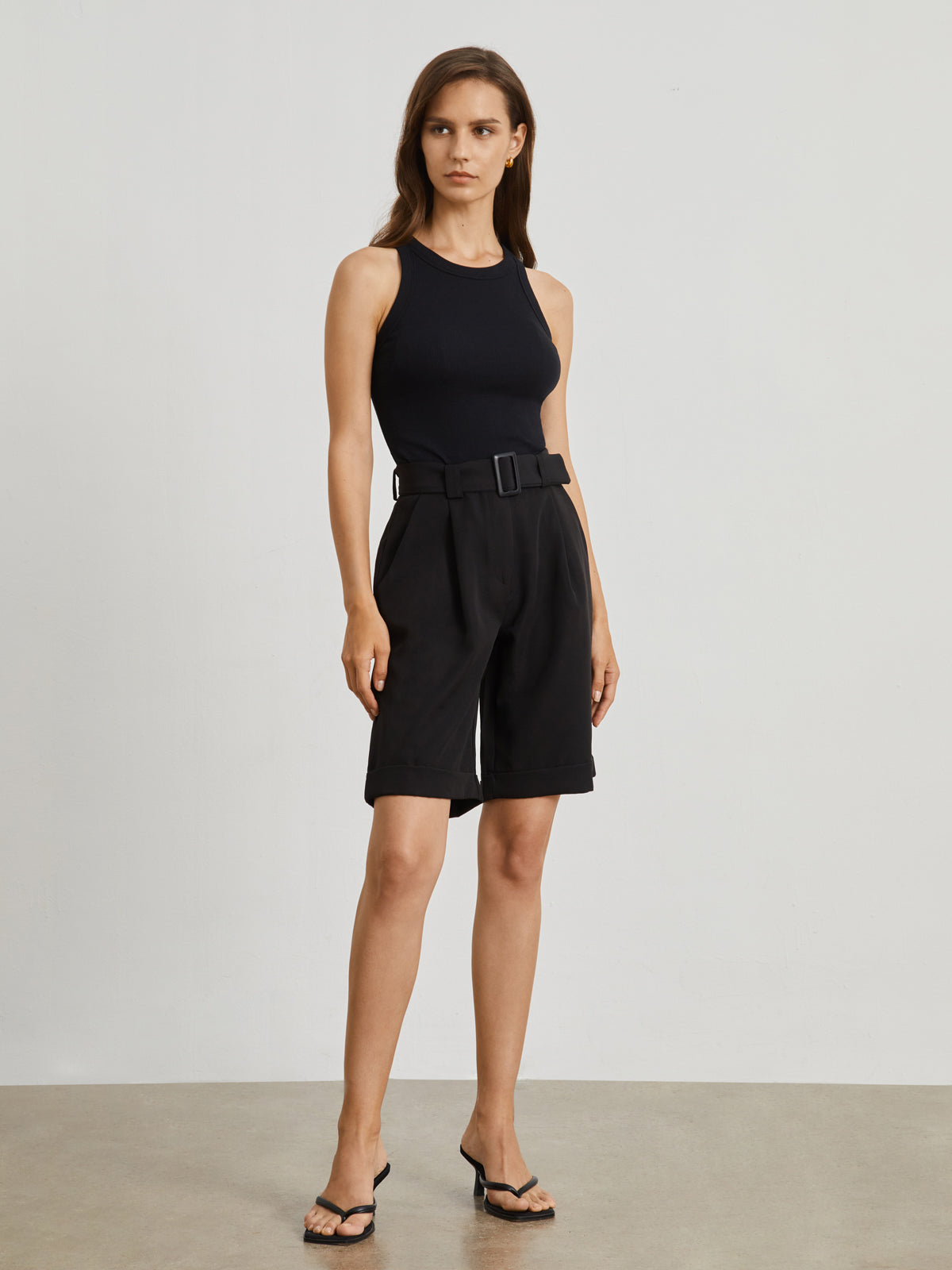 Minimalist Belted Shorts