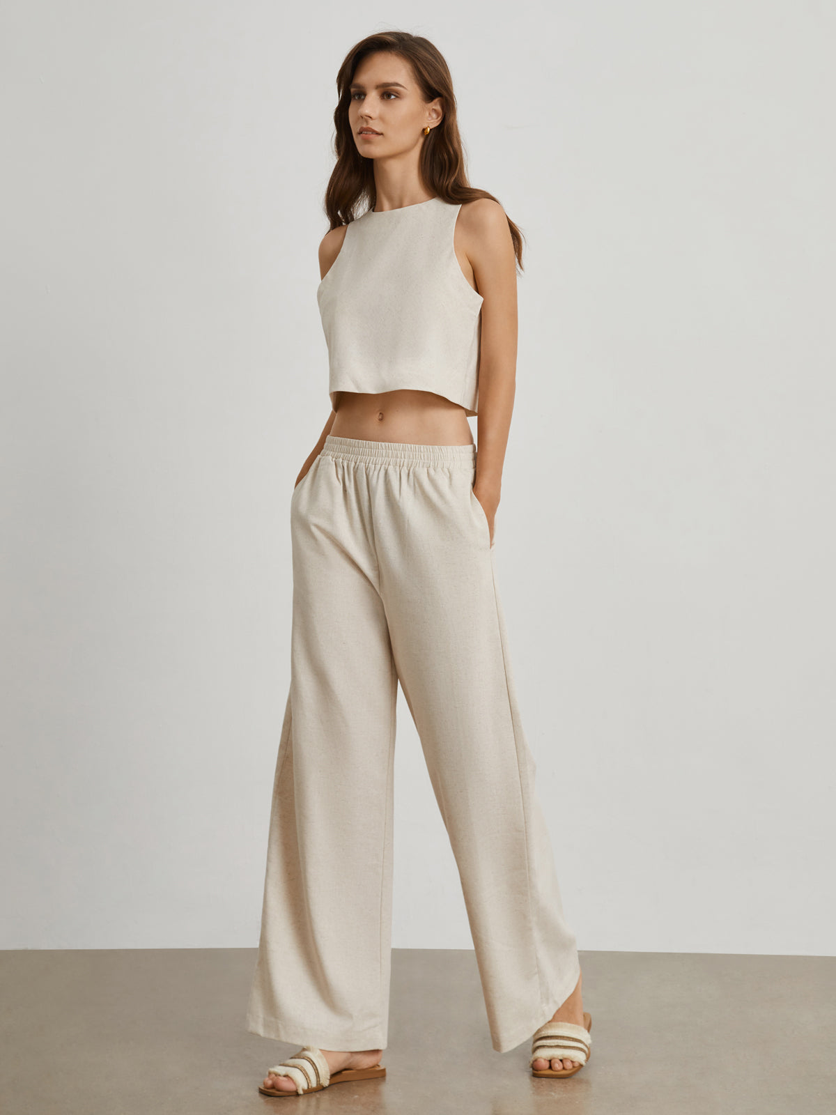 Catalina Cotton Linen Two Piece Pants Set