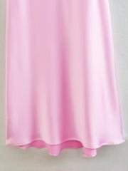 Eillynn Satin Open Back Long Dress