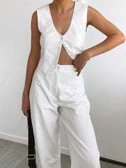 Levanzo Cotton Linen Two Piece Pants Set