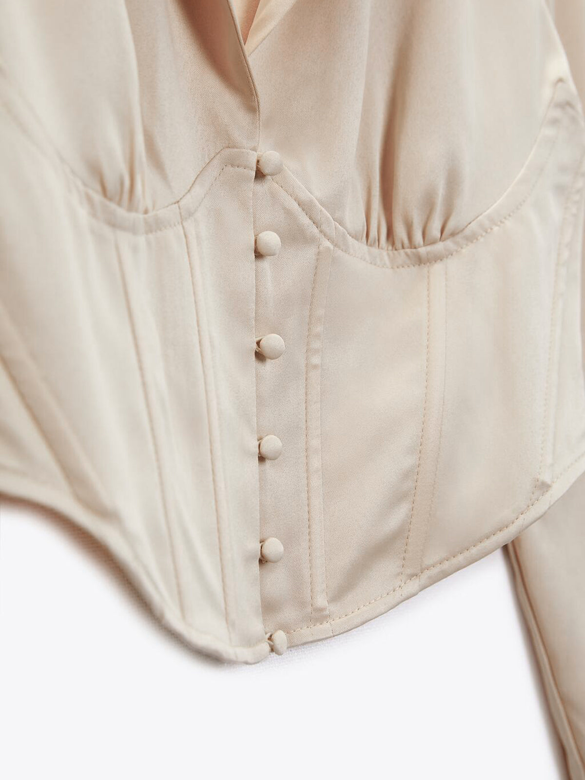 Satin Crop Corset Shirt