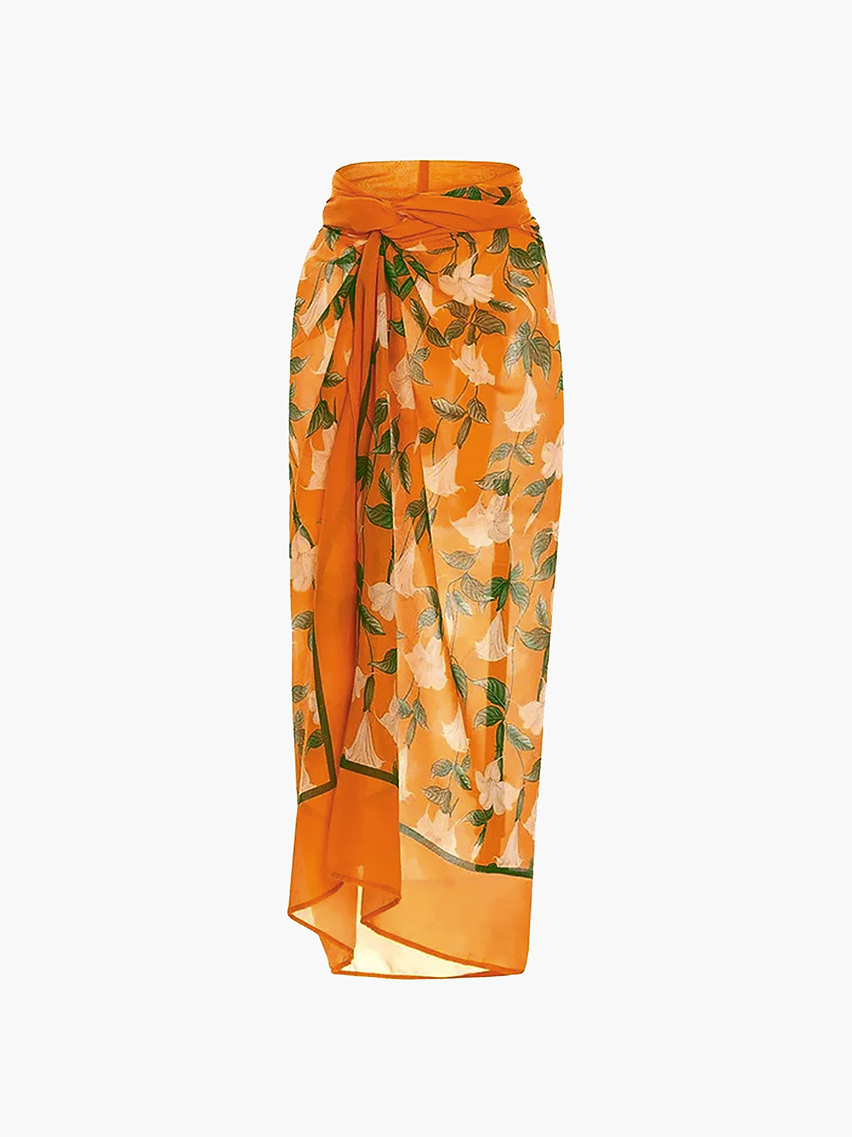 Floral Pattern Cover Up Wrap Skirt