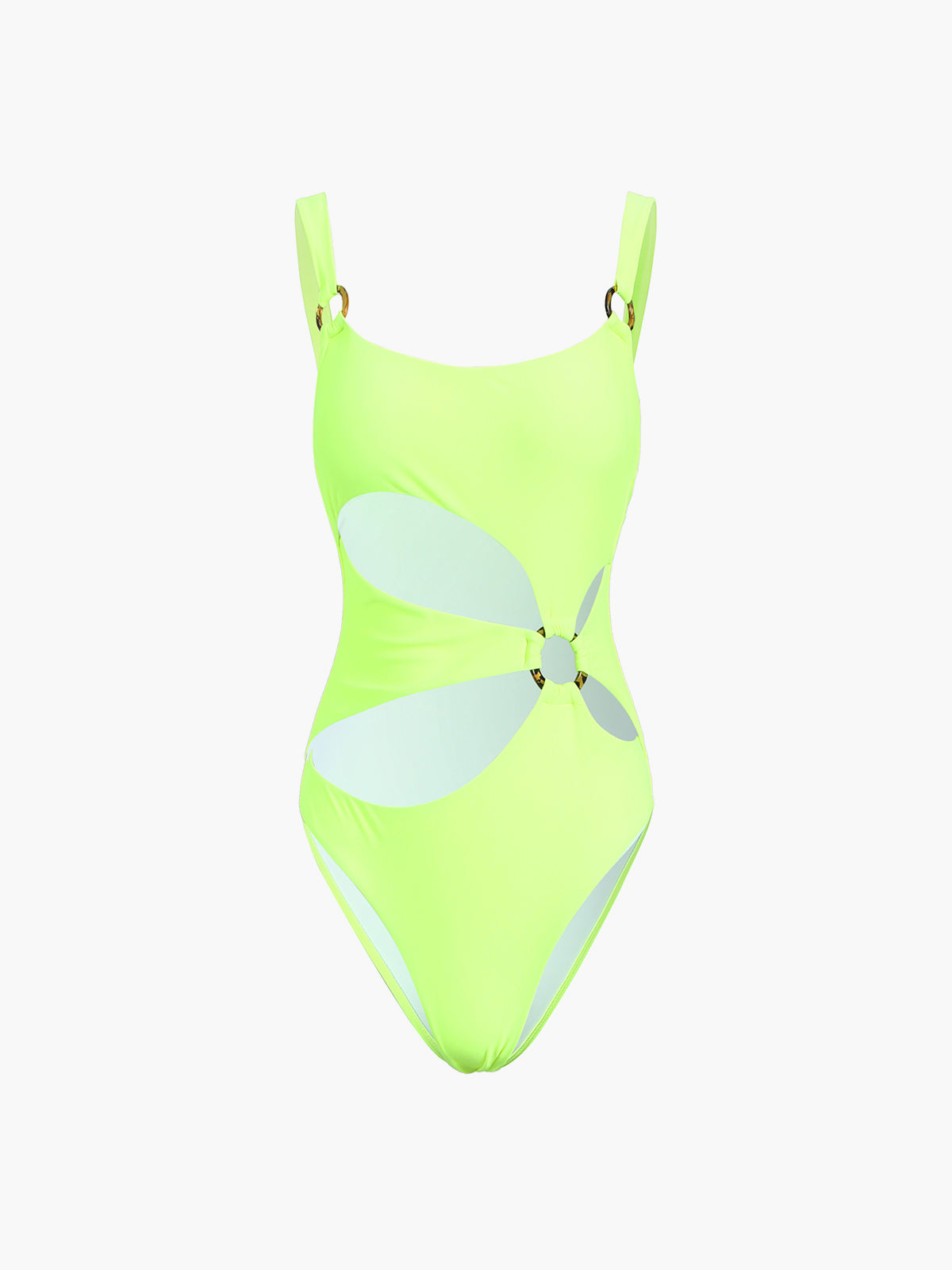 Neon Light Cutout One Piece Swimsuit