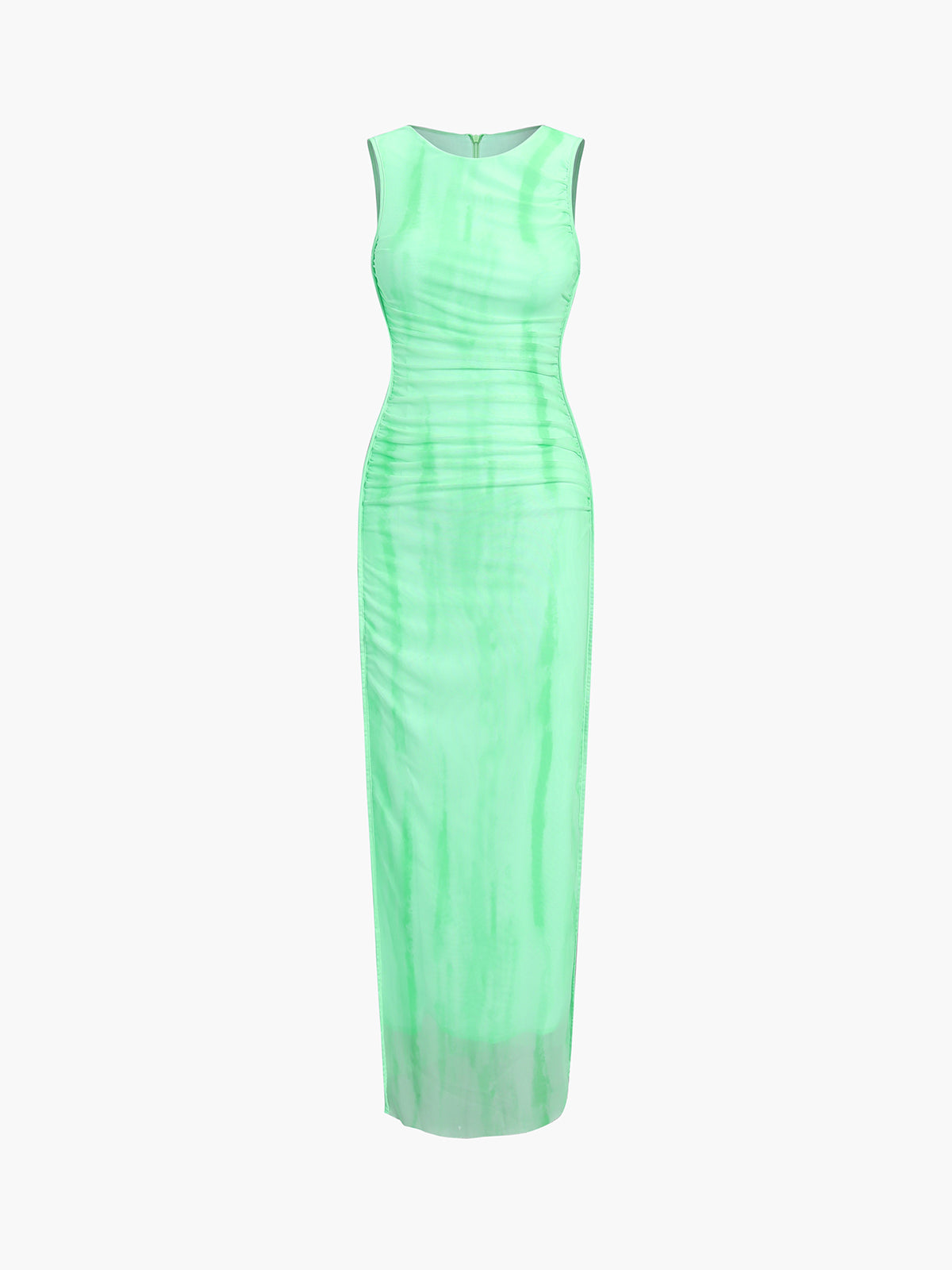 Mint Zippered Mesh Midi Dress