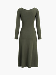 Leisure Long Sleeve Midi Dress