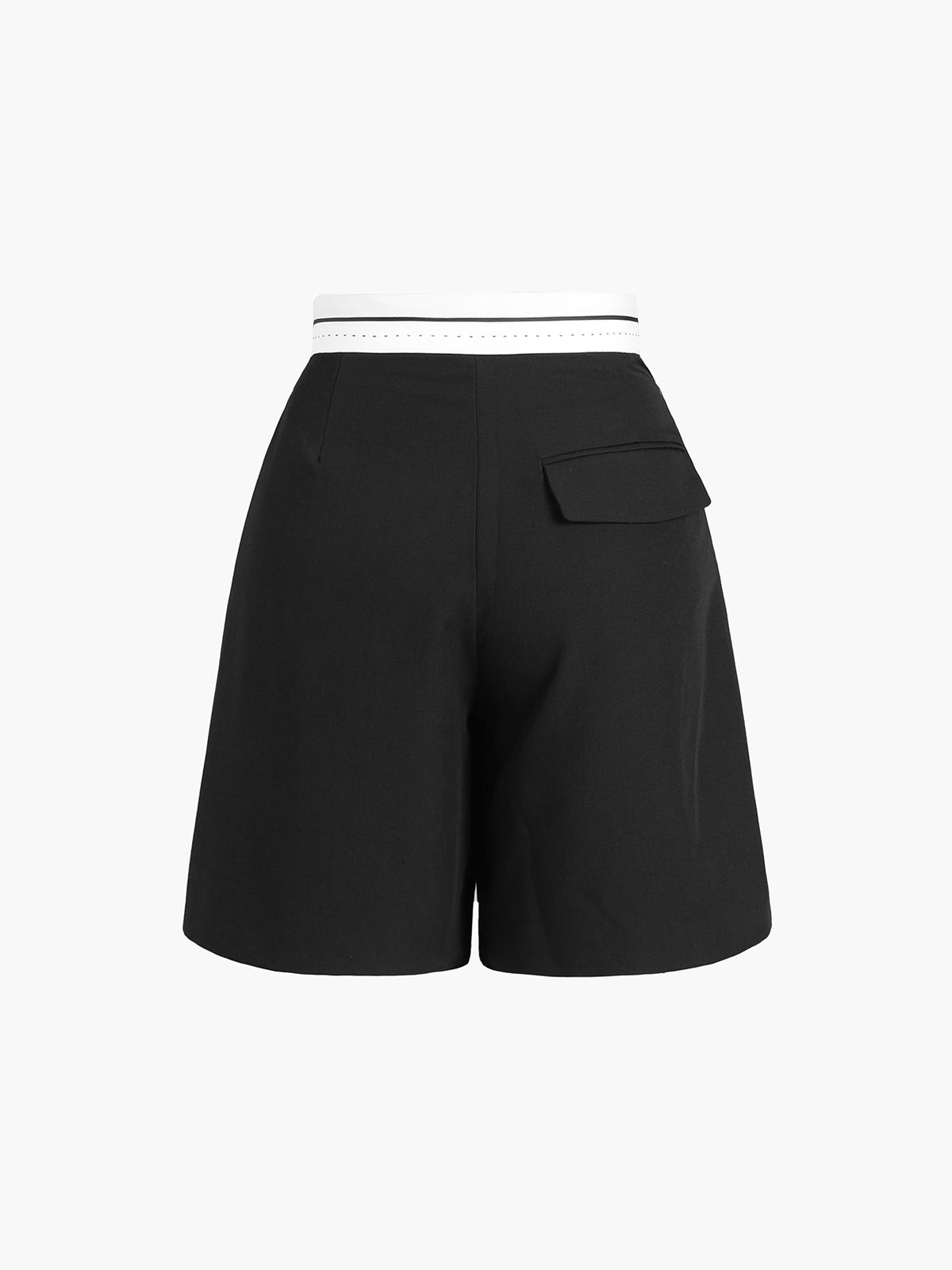 Contrast Waistband Pleat Shorts