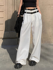 Double Waistband Pleat Wide Leg Pants