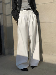 Double Waistband Pleat Wide Leg Pants