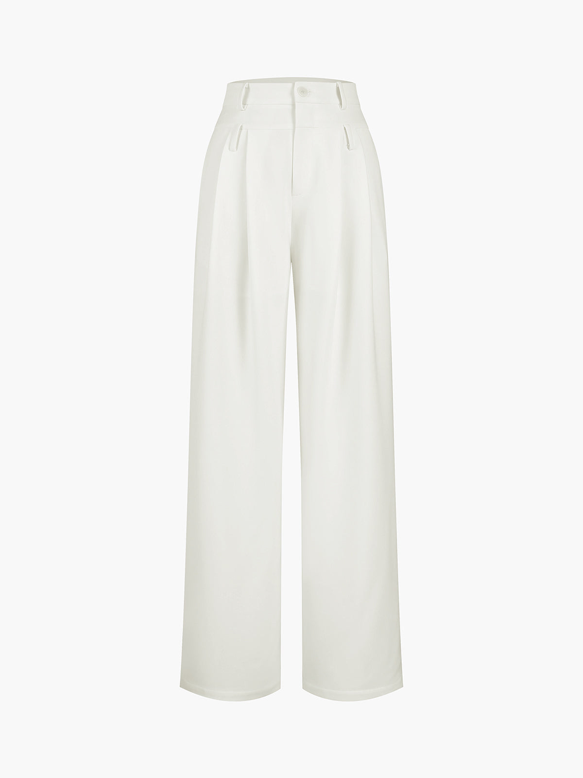 Double Waistband Pleat Wide Leg Pants