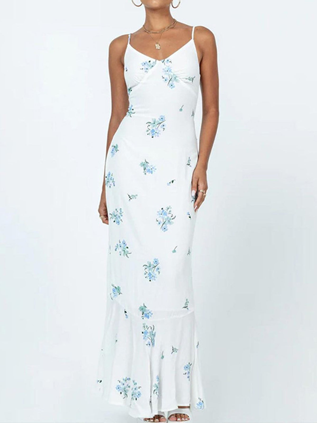 Forget Me Not Floral Flowy Long Dress