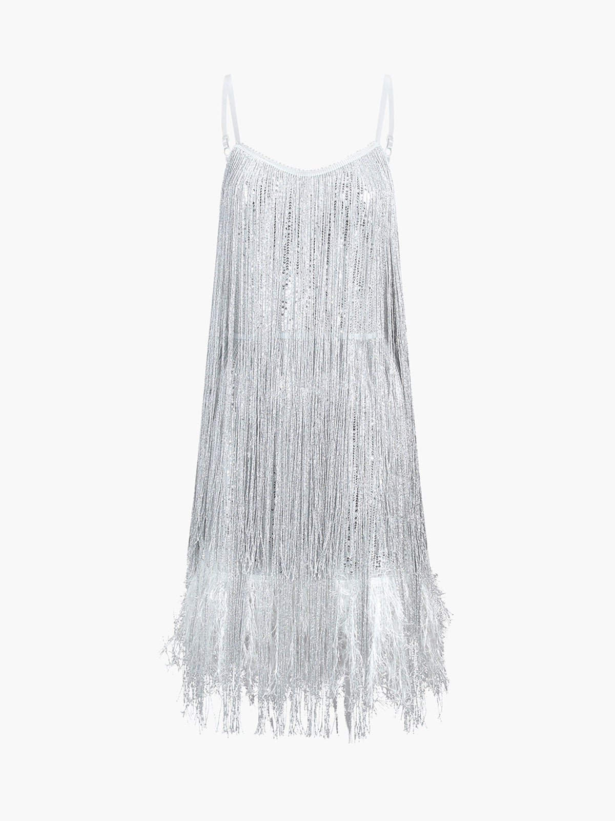 Urban Twilight Fringed Sequined Short Dress