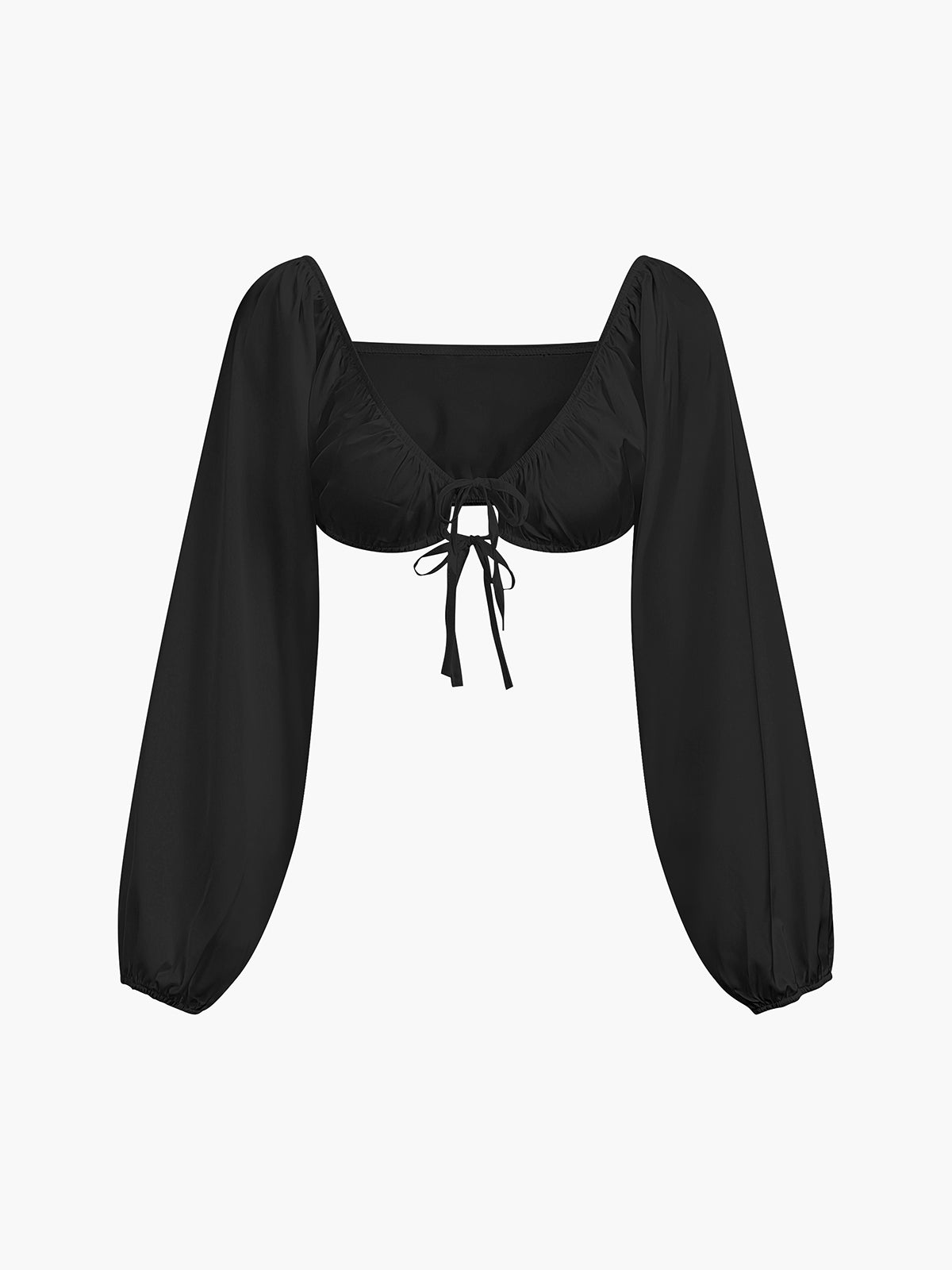 Puff Sleeve Tied Crop Top