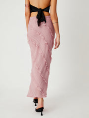 Ladder Ruffle Maxi Skirt