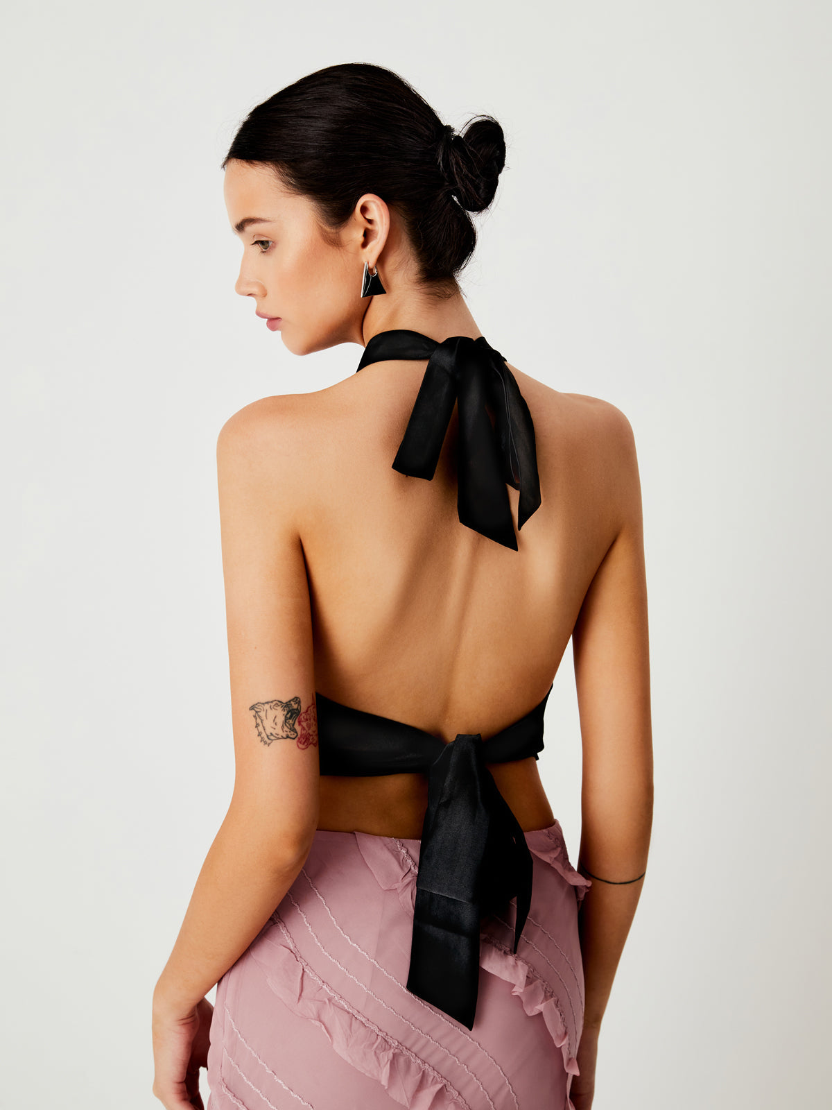 Tied Open Back Satin Top