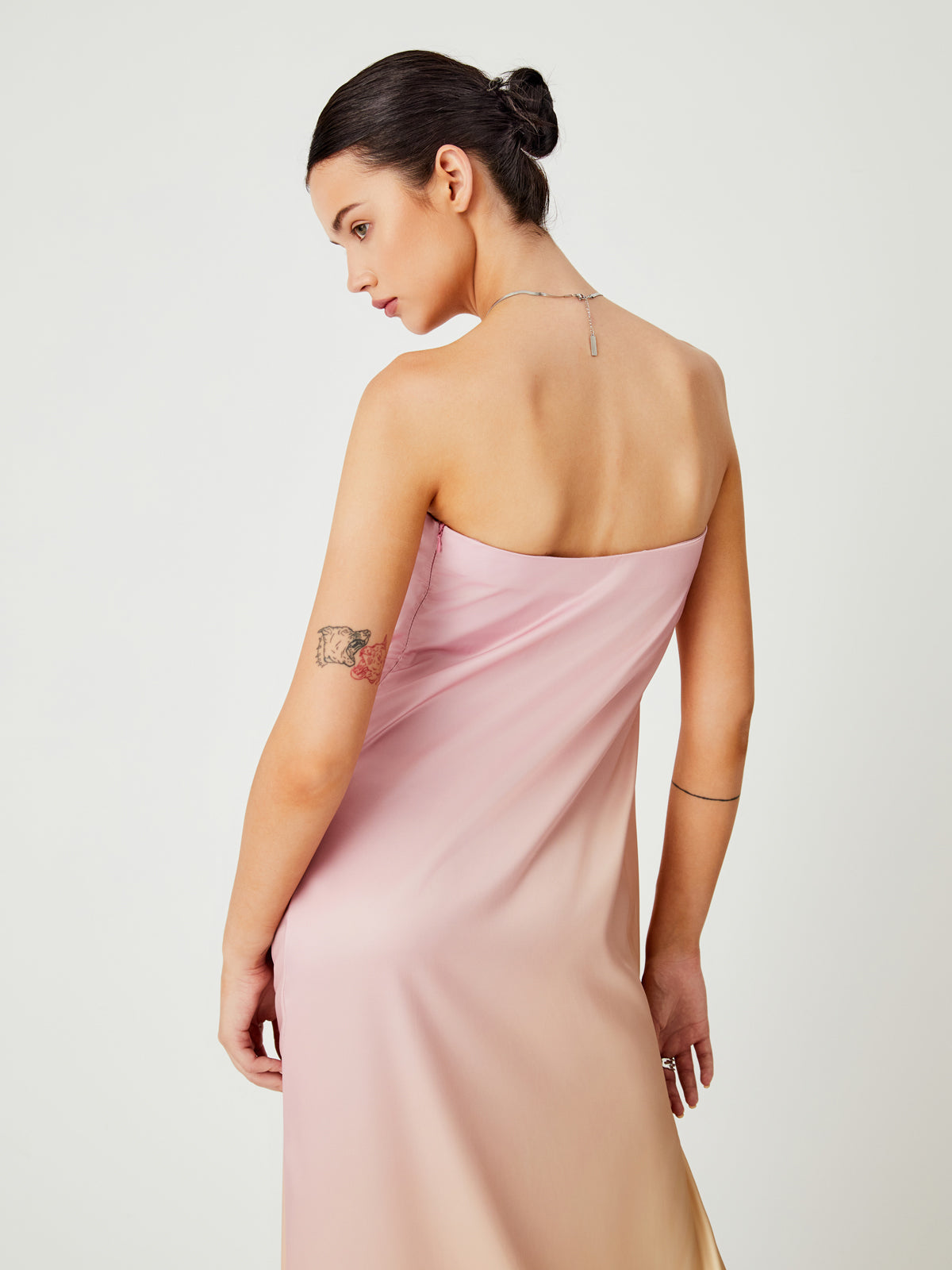 Daybreak Ombre Satin Midi Tube Dress