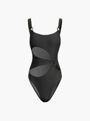 Neon Light Cutout One Piece Swimsuit