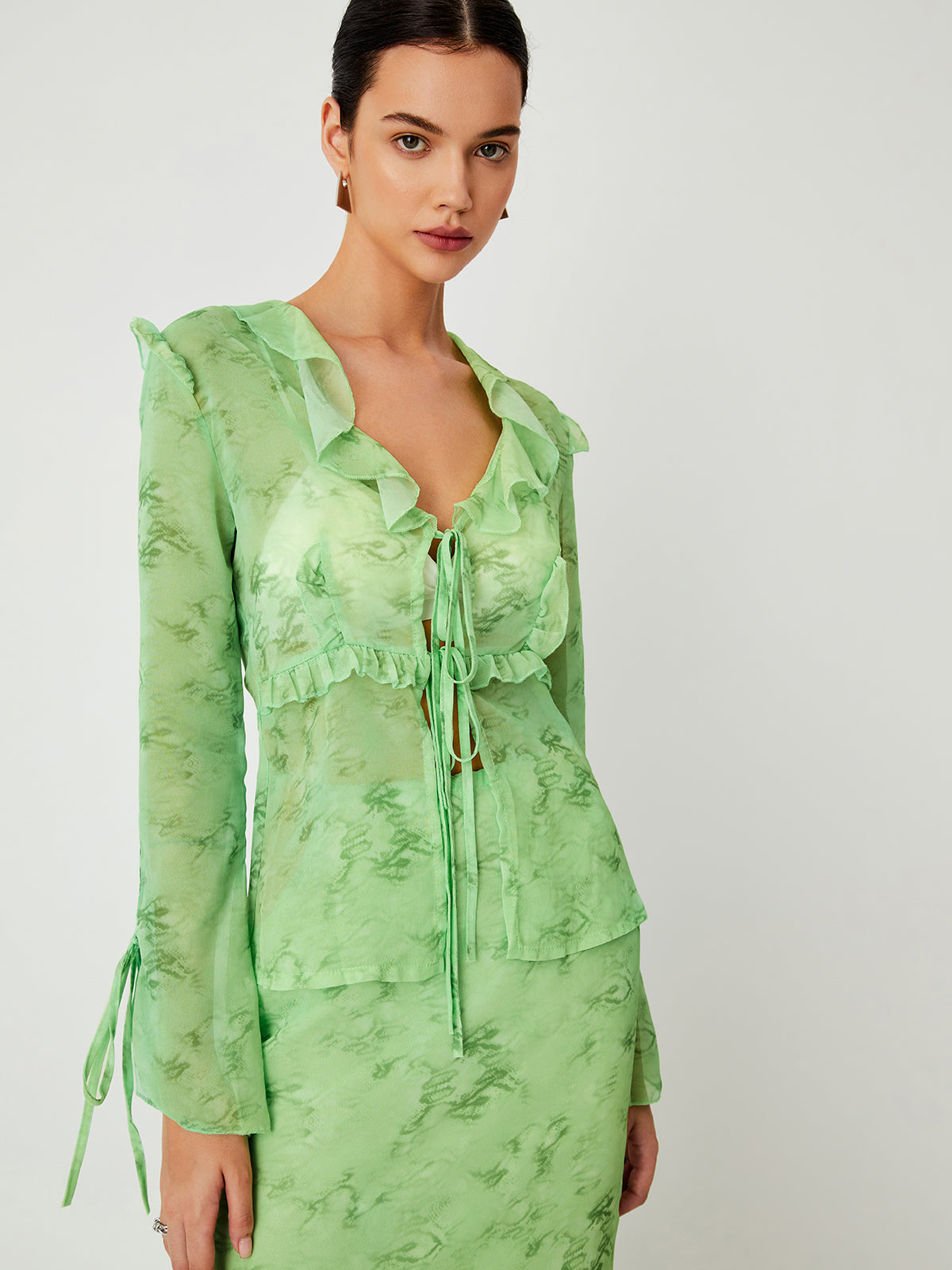 Greeness Tie Dye Cover Up Two Piece Skirt Set