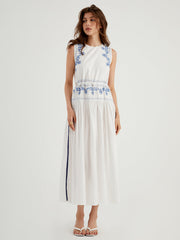 Italian Coast Embroidered Long Dress