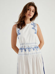 Italian Coast Embroidered Long Dress