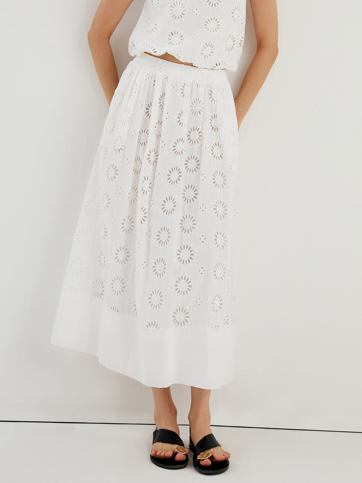 Sunflowers Eyelet Skirt