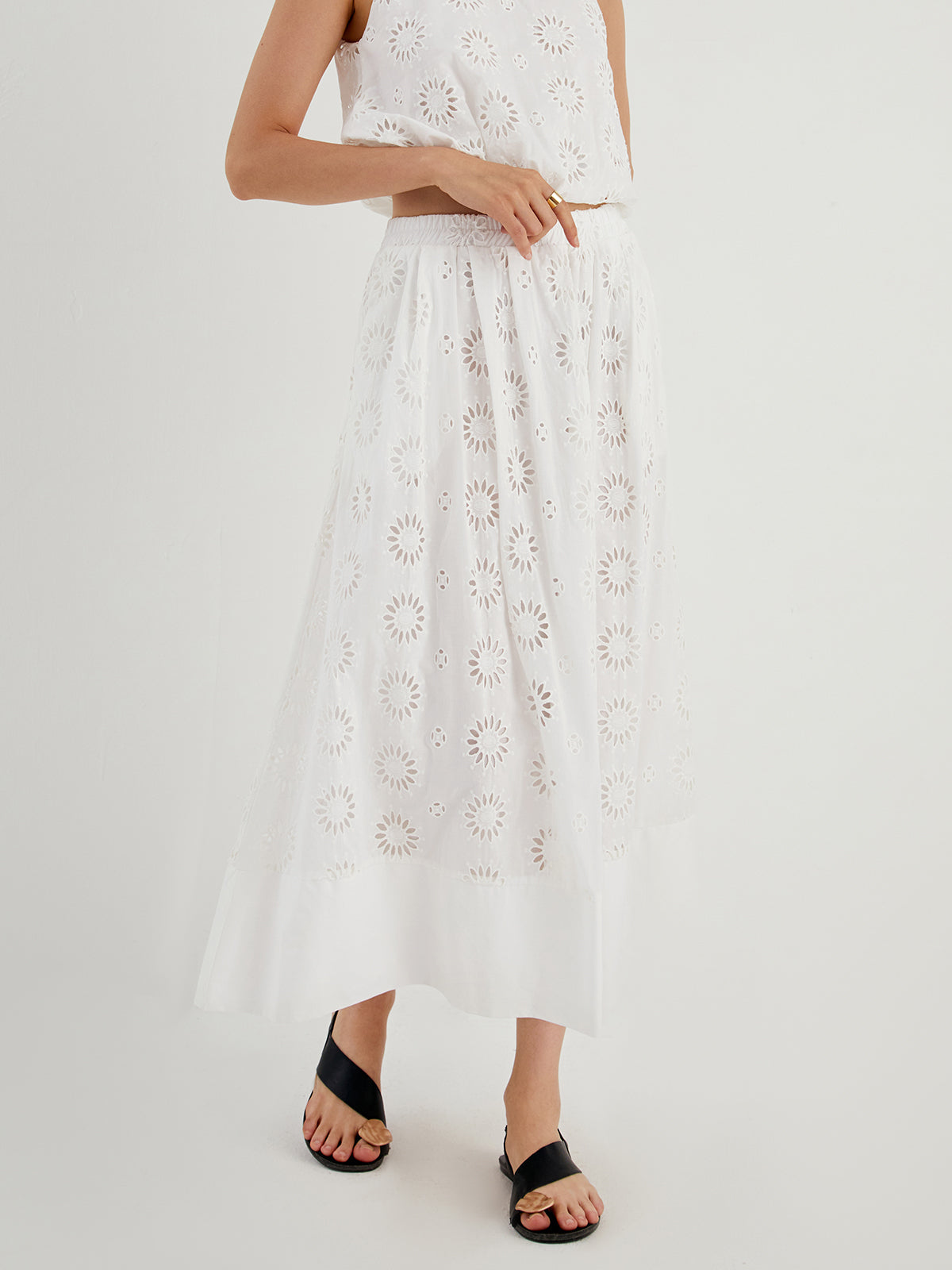 Sunflowers Eyelet Skirt