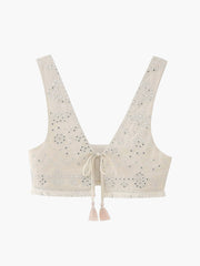 Cowgirl Aesthetics Eyelet Fly Away Crop Top