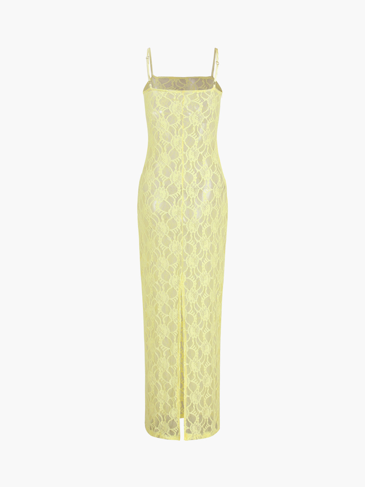 Limoncello Floral Lace Zippered Long Dress