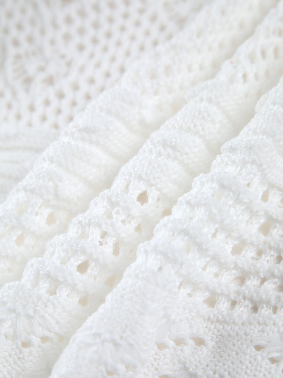 Snowflake Eyelet Crochet Tied Crop Cardigan