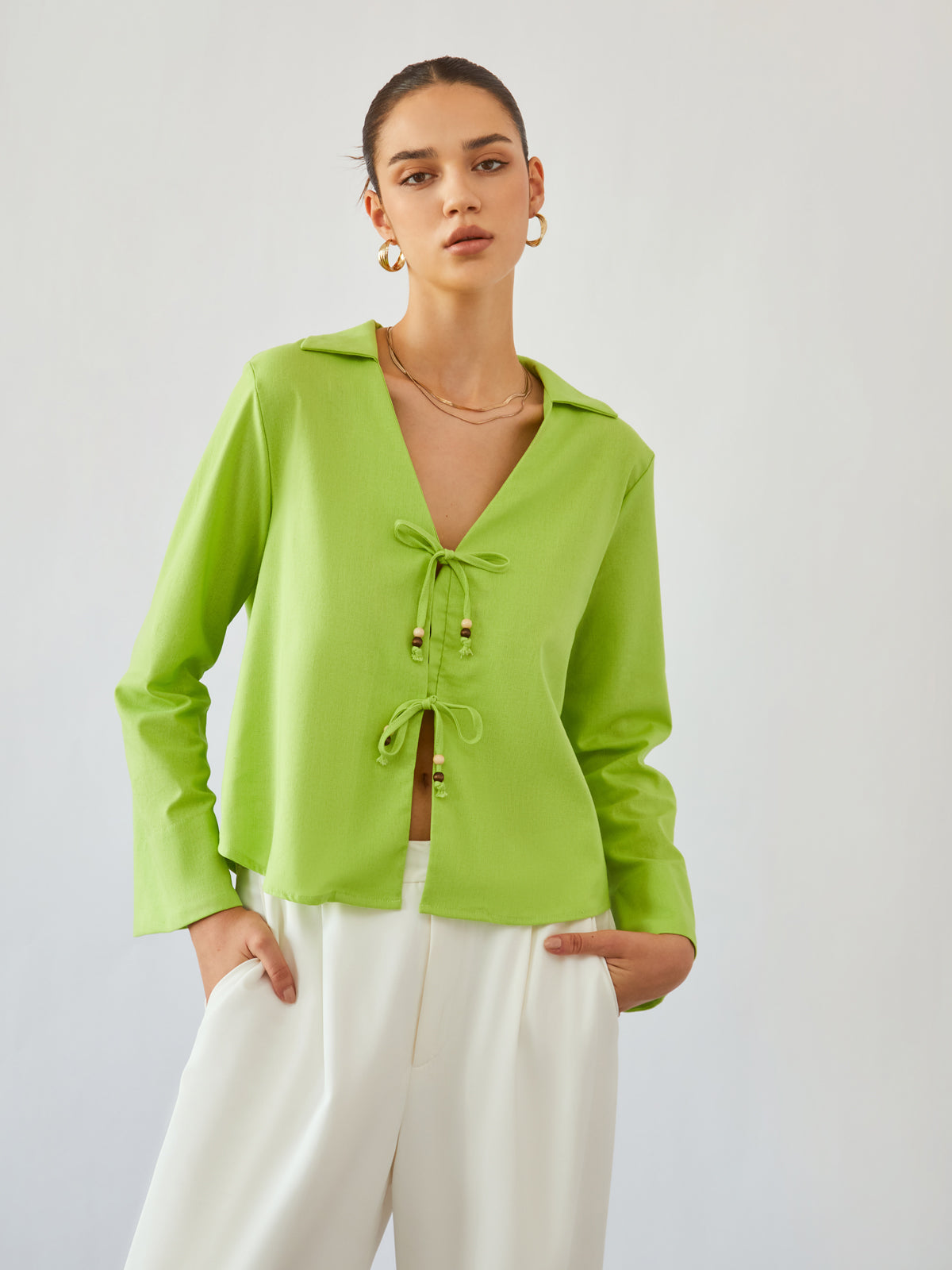 Greeness Tied Blouse