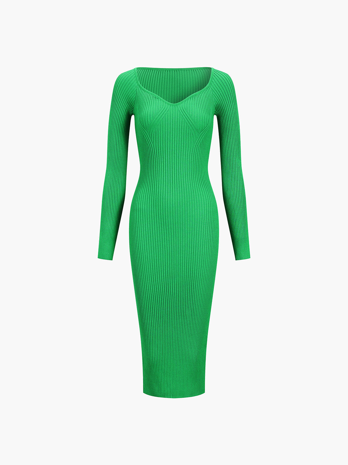 Greeness Rib Midi Dress