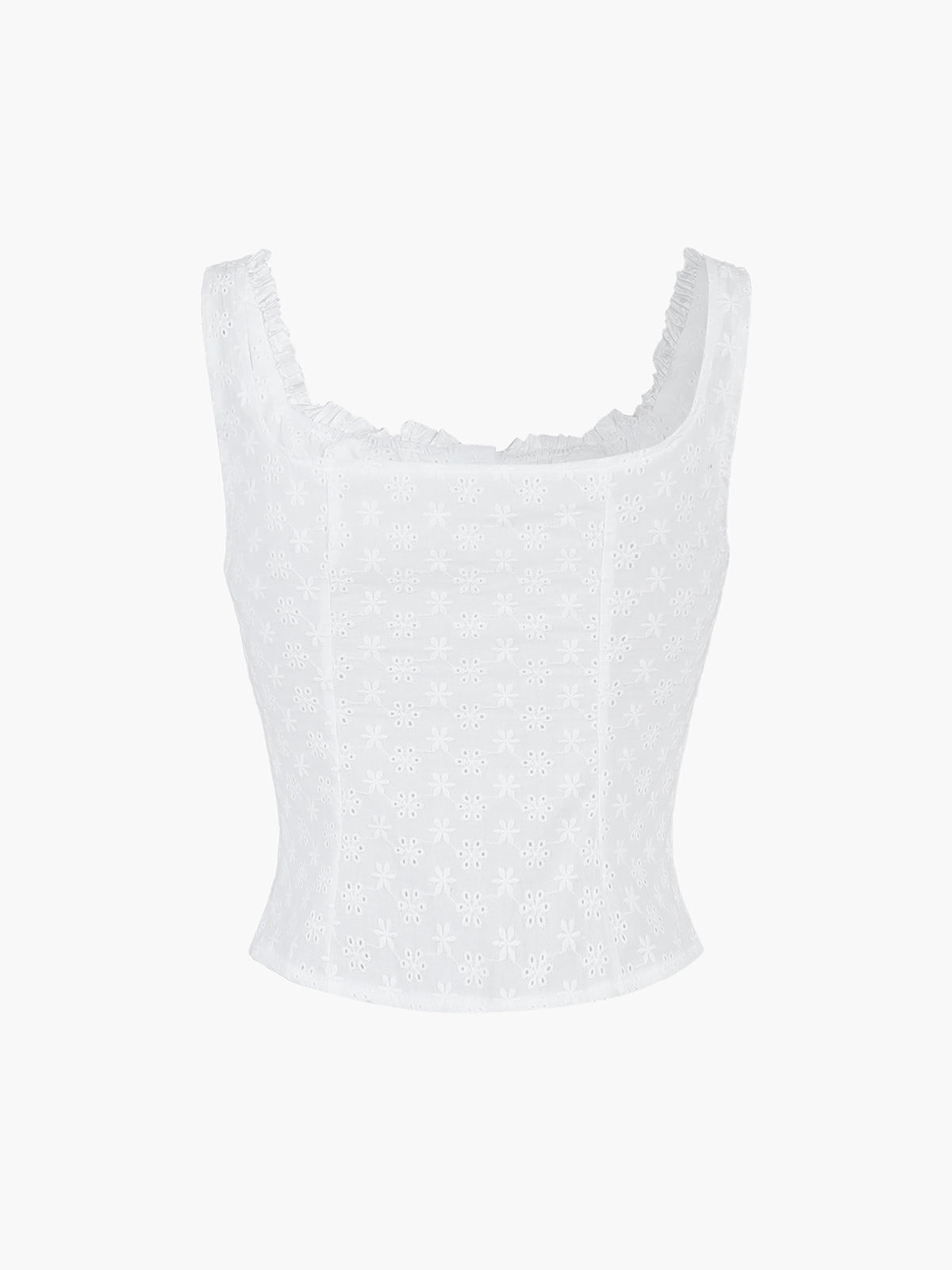 Coastal Cowgirl Eyelet Crop Tank Top