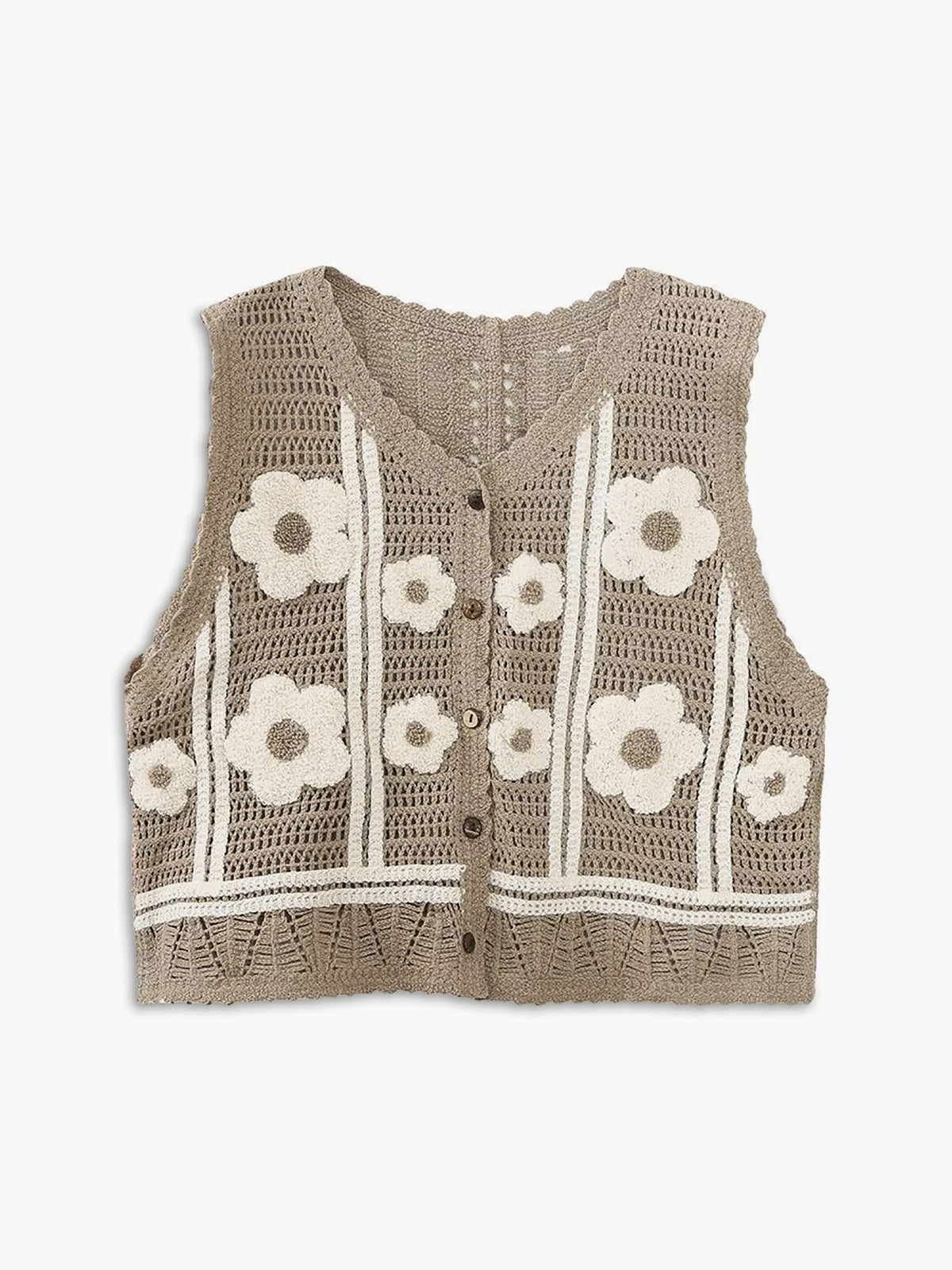 Floral Crochet Vest