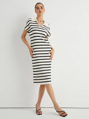 Stripe Collared Midi Dress