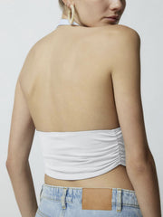 Halter Open Back Crop Top