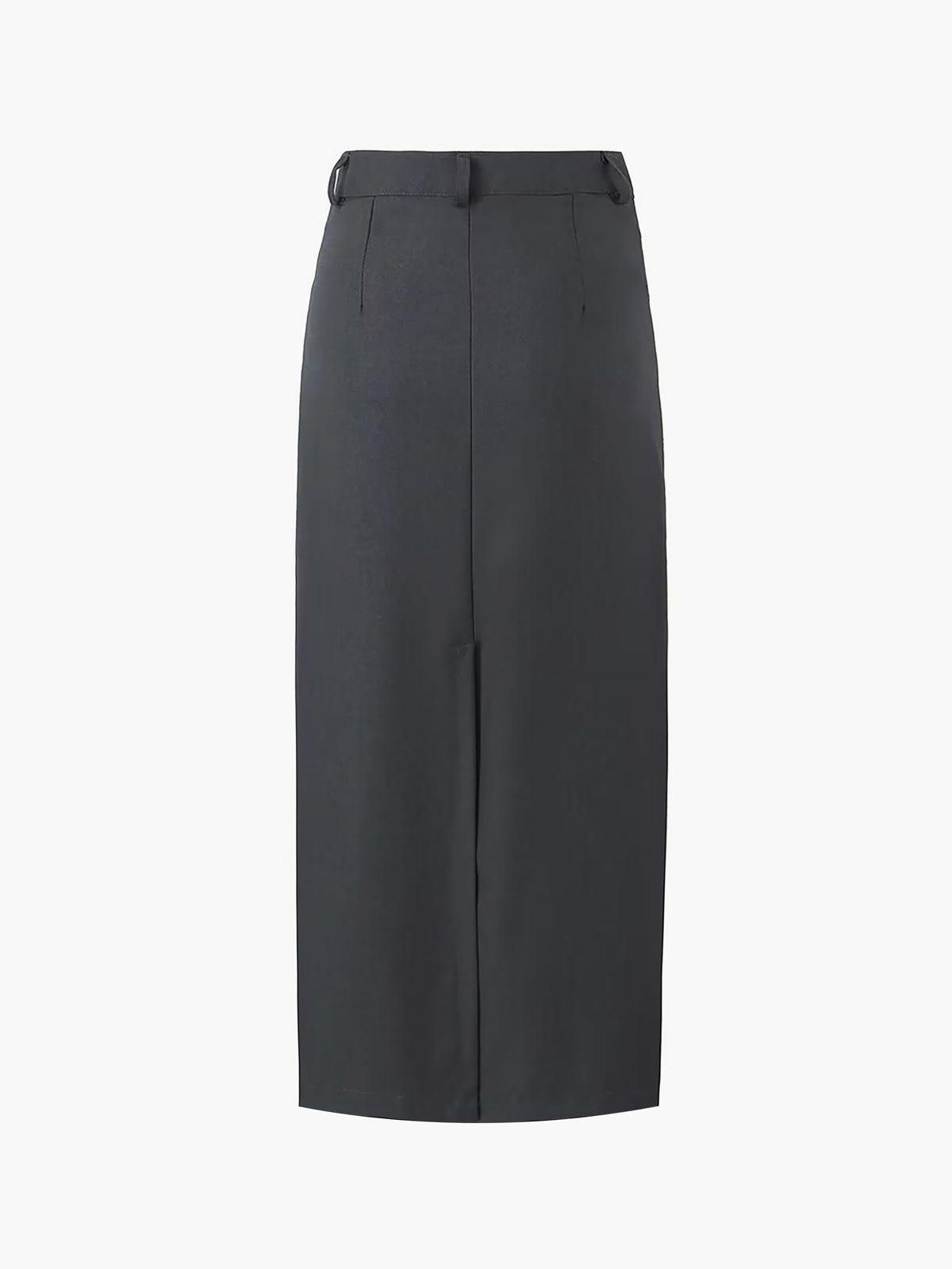 Pockets Buttoned Slit Maxi Skirt