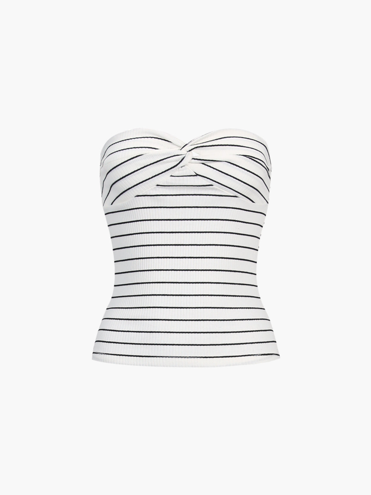 Sweetheart Knotted Stripe Tube Top