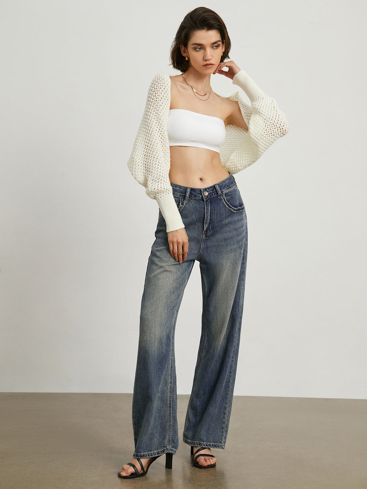 Minimalist Cotton Wide Leg Jeans