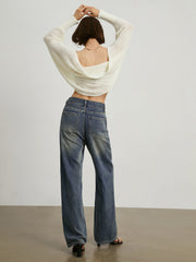 Minimalist Cotton Wide Leg Jeans