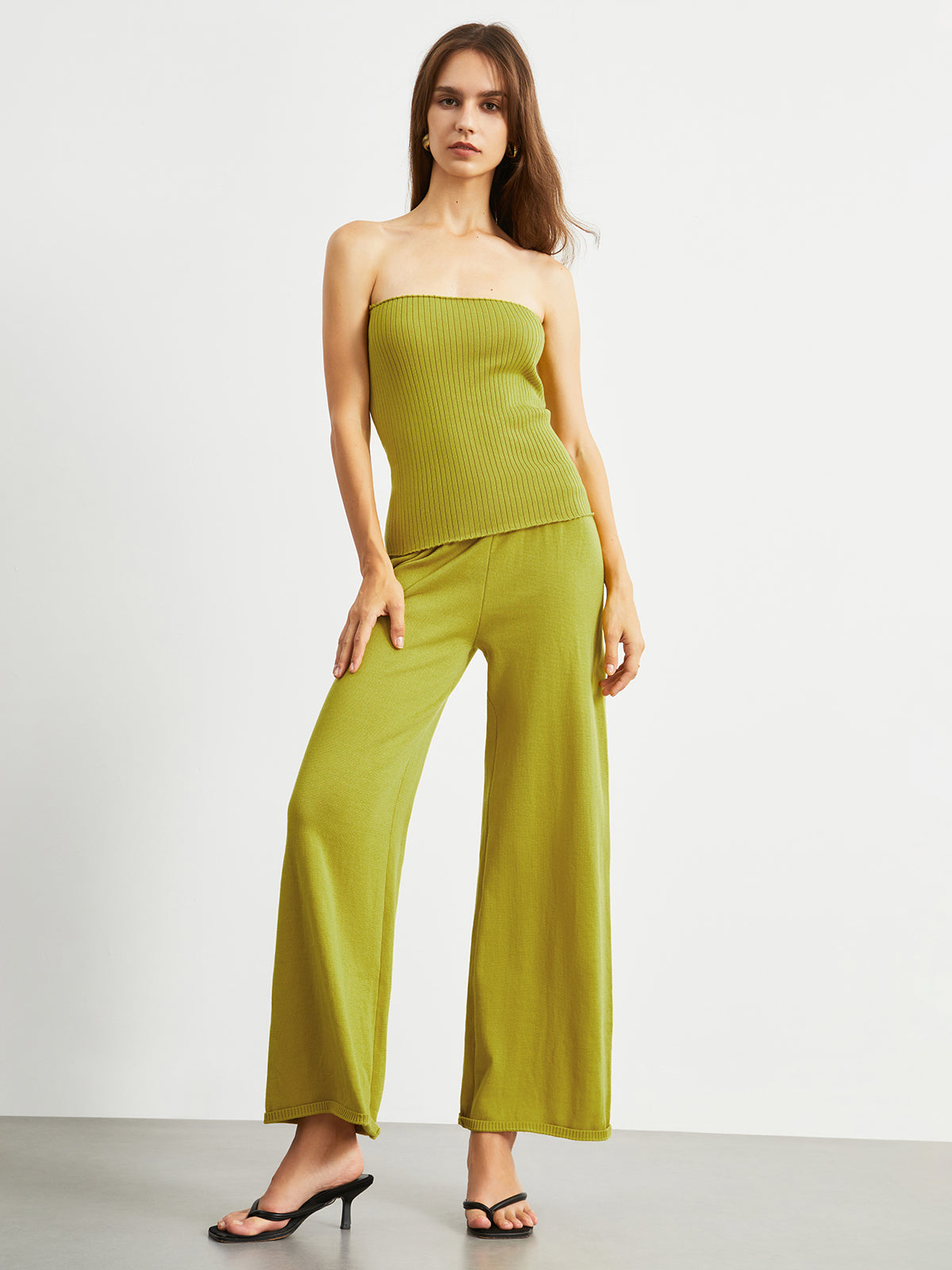 Serene Tube Rib Two Piece Pants Set