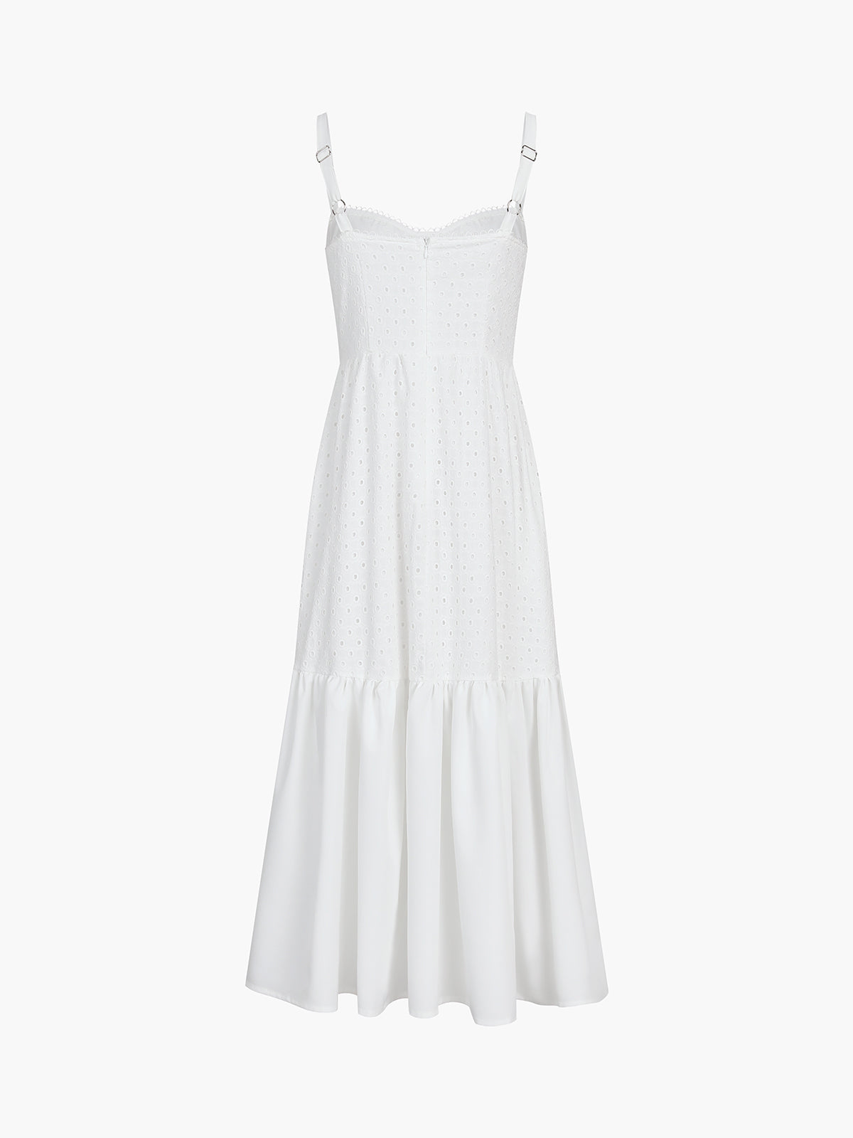 Coastal Cowgirl Eyelet Zippered Midi Dress