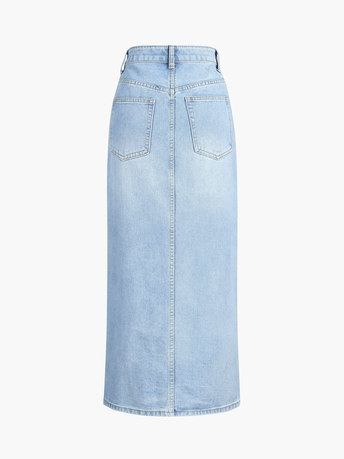 Leisure Denim Slit Maxi Skirt