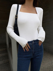 Essence Rib Long Sleeve Knit Top